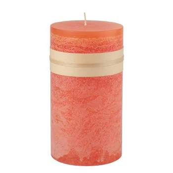Northlight 6" Tangerine Orange Traditional Cylindrical Pillar Candle