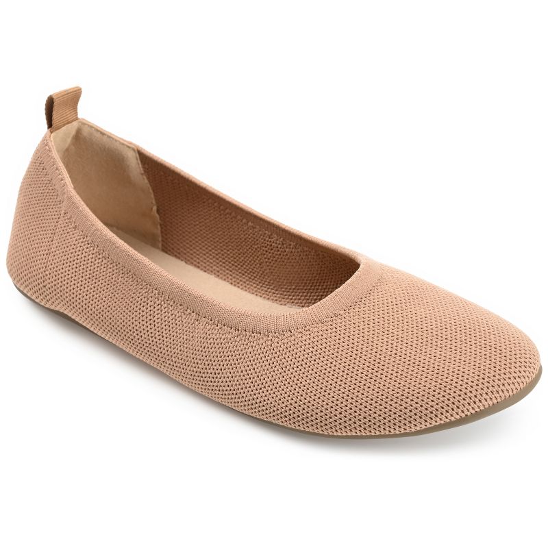 Journee Collection Womens Jersie Knit Foldable Round Toe Slip On Flats, 1 of 11