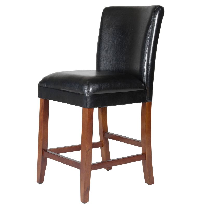 24" Faux Leather Luxury Counter Height Barstool - HomePop, 4 of 17