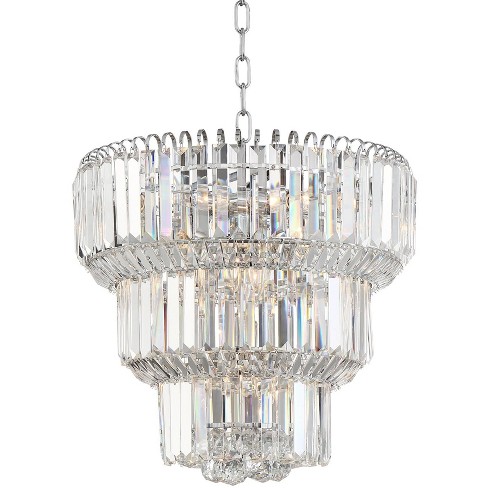 Vienna Full Spectrum Chrome Tiered, Modern Crystal Chandelier For Dining Room