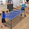Belatt 5ft Foldable Ping Pong Table Set - Professional Indoor MDF Table Tennis with Net, 2 Paddles, 3 Balls, Wheels & Lock Blue - 2 of 4