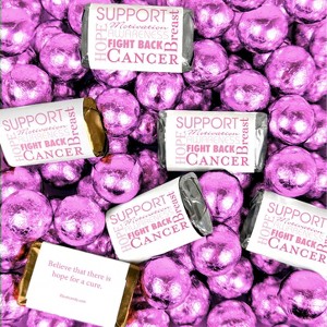 Breast Cancer Awareness Strength in Words Hershey's Miniatures and Milk Chocolate Balls - 1 of 4