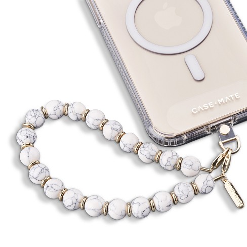 Case mate Phone Strap Beaded Wristlet White Marble Target