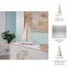Decorative Metal Sailboat Figurine with Fabric Sails 27" Ivory and Blue Coastal Accent for Home or Office - 3 of 4