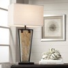 Franklin Iron Works Zion Rustic Table Lamp 30" Tall Tapered Natural Slate Bronze Metal Rectangular Shade for Bedroom Living Room Bedside Nightstand - 2 of 4