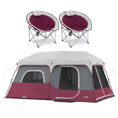 Core Set Of 2 Oversized Padded Round Moon Outdoor Camping Folding Chair   GUEST 2eb073fa 1bee 4936 8339 36ded8a30829