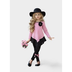 Fine Lines Lace Tunic and Trimmed Legging Set Mia Belle Girls - 1 of 4