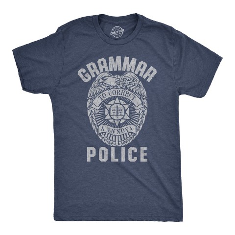 Мужские футболки Crazy Dog T-Shirts, Inc. Mens Grammar Police T Shirt Funny Sarcastic English Tee - Crazy Dog Men's T Shirt With Sarcastic Sayings Navy S