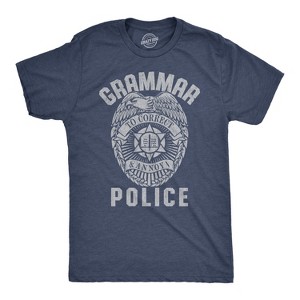 Mens Grammar Police T Shirt Funny Sarcastic English Tee - Crazy Dog Men's T Shirt - 1 of 4
