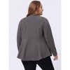 Agnes Orinda Women's Plus Size High-Low Peplum Button Work Elegant Blazers - 4 of 4