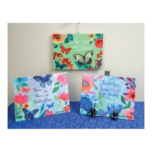 Inspirational Floral Plaque – Ceramic 8 x 6 inch Manual Woodworkers and Weavers - 1 of 3