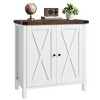 Farmhouse Sideboard Buffet Cabinet, Small Storage Cabinet with 2 Doors and Adjustable Shelves - 2 of 4