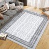 Modern Bordered Print Rug for Bedroom Machine Washable Area Rug Non-Slip Backing Rugs Low Pile Carpet for Dining Room - 2 of 4