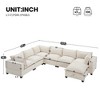 118'' Oversized Chenille Modular U-Shaped Sectional Cloud Sofa with Movable Storage Ottoman, Free combination - 3 of 4