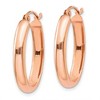Black Bow Jewelry 3.75mm x 26mm Polished 14k Rose Gold Domed Oval Tube Hoop Earrings - 2 of 4