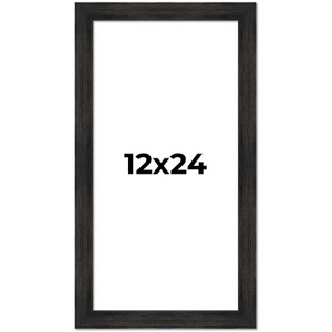 PosterPalooza | 12x24 Wide Barnwood Picture Frame, UV Acrylic, 6 Finishes - Grey, Brown, White, and Black - 1 of 4