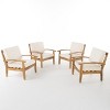 Christopher Knight Home Peyton Outdoor Acacia Wood Club Chairs with Water-Resistant Cushions (Set of 4) - 2 of 4