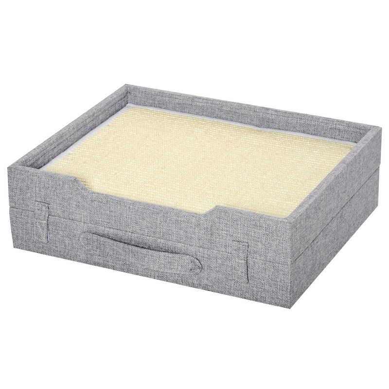 PawHut Cat House Foldable 2 In 1 Design Condo Pet Bed with Removable Washable Cushions Scratching Pad, Gray, 5 of 9