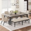 Industrial Dining Table for 6-8 People, 78.7 Inch Long Wooden Kitchen Table with Sturdy Metal Frame & Rustic Brown Finish-Seats 6 Rectangular Counter - 4 of 4