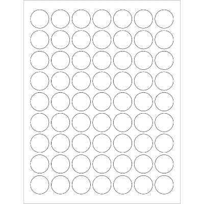 Box Partners Laser Labels 1" Circle White 6300/Case LL142