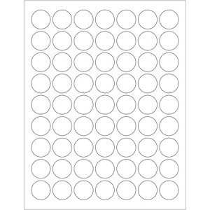Box Partners Laser Labels 1" Circle White 6300/Case LL142 - 1 of 1