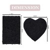 Bell Flower Collection Tufted Bath Rugs, Extra Soft and Absorbent, Non-Slip Bath Mats, Machine Washable Bathroom Mats, 2 Piece Set with Heart, Black - 3 of 4