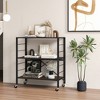 Tangkula 3-Tier Folding Shelf Free DIY Design Shelving Unit w/ 4 Universal Wheels Kitchen - 2 of 4