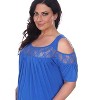 Women's Plus Size Cut Out Shoulder Bexley Tunic Top - White Mark - 2 of 3