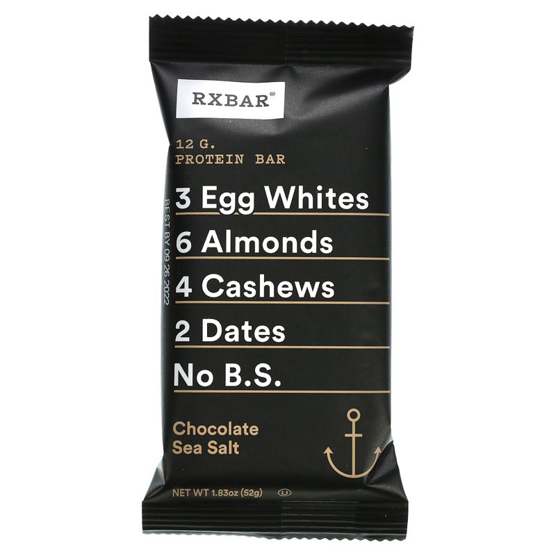 RXBAR Protein Bar, Chocolate Sea Salt, 12 Bars, 1.83 oz (52 g) Each, 3 of 4