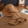 Anna-Kaci Wide - Brim Straw Sun Hat with Leather Tie - 2 of 4