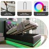 DOMETOUR Twin Upholstered Bed, LED Surround, Remote/App Control, Hydraulic Storage, USB-C Charging, Black PU, No Mattress - 4 of 4