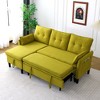 78.35'' Cotton-Linen L-Shaped Reversible Chaise Sectional Sofa with Built-In Storage, Includes 5 Pillows - 3 of 4