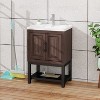 GDFStudio York Indoor/Outdoor Freestanding Magnesium Oxide Bathroom Vanity with Faucet and Ceramic Sink - 2 of 4