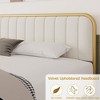 Full Queen King Size Heavy Duty Gold Platform Upholstered Bed Frame with Headboard - 4 of 4