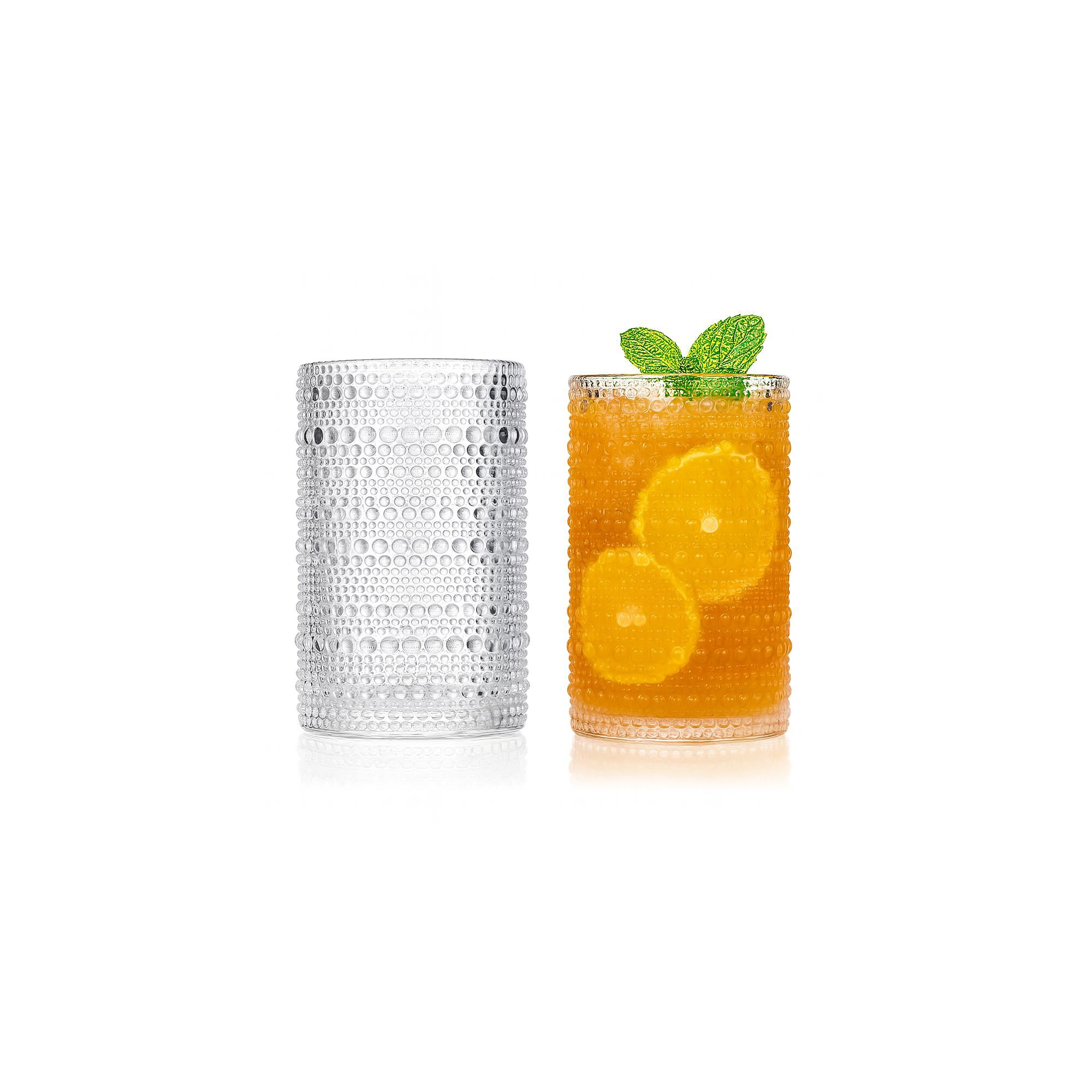 LEMONSODA Vintage Clear Hobnail Highball Glasses 2 Piece Set - 15oz