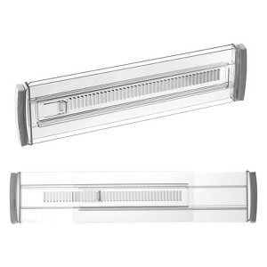 Unique Bargains ABS Adjustable Expandable Clear Black Drawer Organizer Separators - 1 of 3
