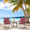 Tangkula Set of 4 Patio Folding Web Chair Set Portable Beach Camping Chair Red - 2 of 4