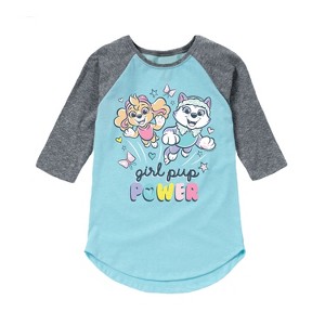 Girls' - Paw Patrol - Girl Pup Power Shirt Tail Raglan Graphic T-shirt - 1 of 4