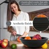 Folkulture Wooden Fruit Bowl for Kitchen Countertop | 11" Black Toned Large Bowl | Table Decor, Mango Wood Centrepiece Gifts for Women - 3 of 4