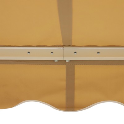Beige 118'' Retractable Patio Awning with Aluminum Frame