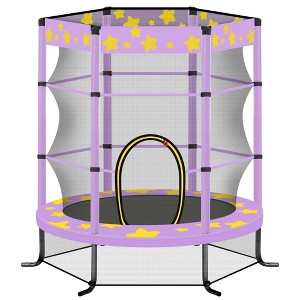 Jump Into Fun 55" Trampoline Fitness Mini Toddler Trampoline With 360 degree protective net, Reinforced L-shaped legs Gifts for Boys & Girls - 1 of 4