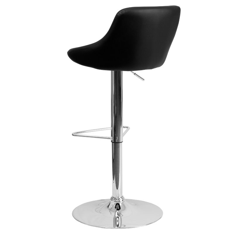 Flash Furniture Contemporary Vinyl Bucket Seat Adjustable Height Barstool with Chrome Base, 3 of 6