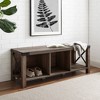 Sophie Rustic Farmhouse X Frame Entry Bench with 3 Cubbies - Saracina Home - image 2 of 4