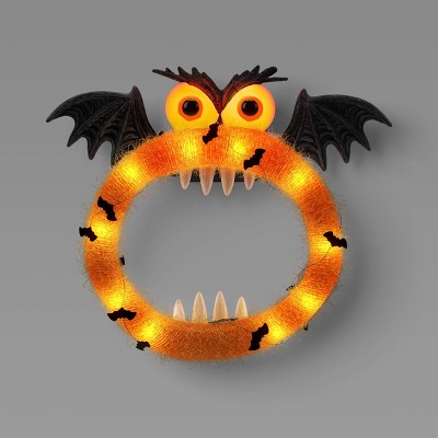 19.5" Animated Monster Wreath Halloween Decorative Prop Orange - Hyde and EEK! Boutique™
