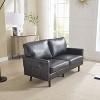 APRILSOUL PU Leather Mid Century Modern Loveseat Sofa, Removable Pillow Cover, USB Ports, Comfy Couch for Living Room - 2 of 4