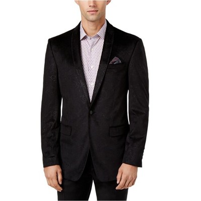 Tallia Mens Velvet One Button Blazer Jacket