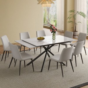 PAGED Extendable Dining Table for 6/8 Person, Modern Kitchen Table with Sintered Stone Tabletop for Living Room, Dining Room, 59" to 83" - 1 of 4