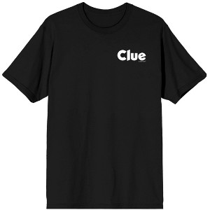 Clue Choose Your Weapon Line Art Adult Black Crew Neck Short Sleeve T-shirt - 1 of 4