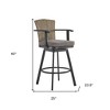 HomeRoots 40" Charcoal Metal Swivel Outdoor Counter Height Bar chair with Footrest - 3 of 4