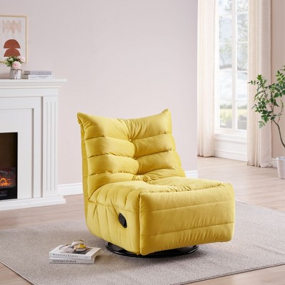 Modern Swivel Lazy Chair with Side Pockets, Leisure Upholstered Recliner - ModernLuxe